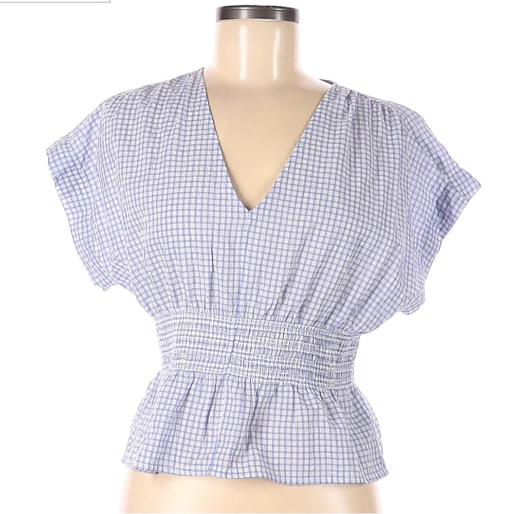 Madewell blue gingham top